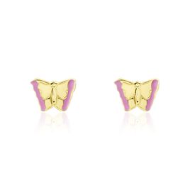 Boucles D'oreilles Puces Bartholomée Papillon Or Jaune - Clous d'oreilles Femme | Histoire d’Or
