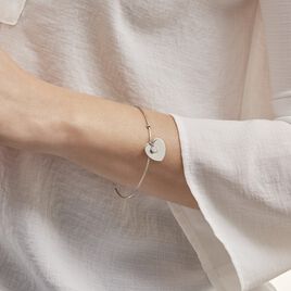 Bracelet Jonc Paula Argent Blanc Oxyde De Zirconium - Bracelets Coeur Femme | Histoire d’Or
