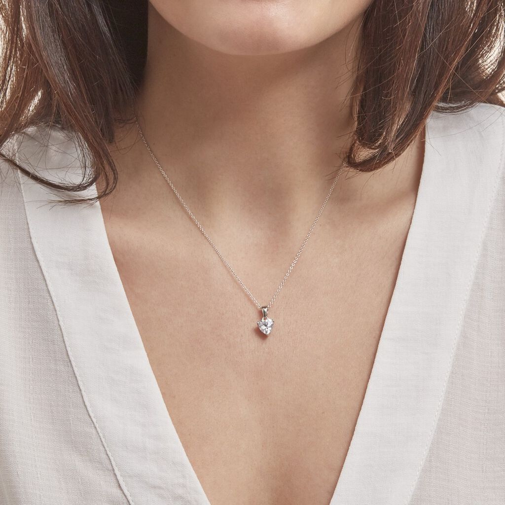 Collier Azenor Argent Blanc Oxyde De Zirconium - Colliers fantaisie Femme | Histoire d’Or