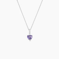 Collier Or Blanc Fany Améthyste Oxydes De Zirconium