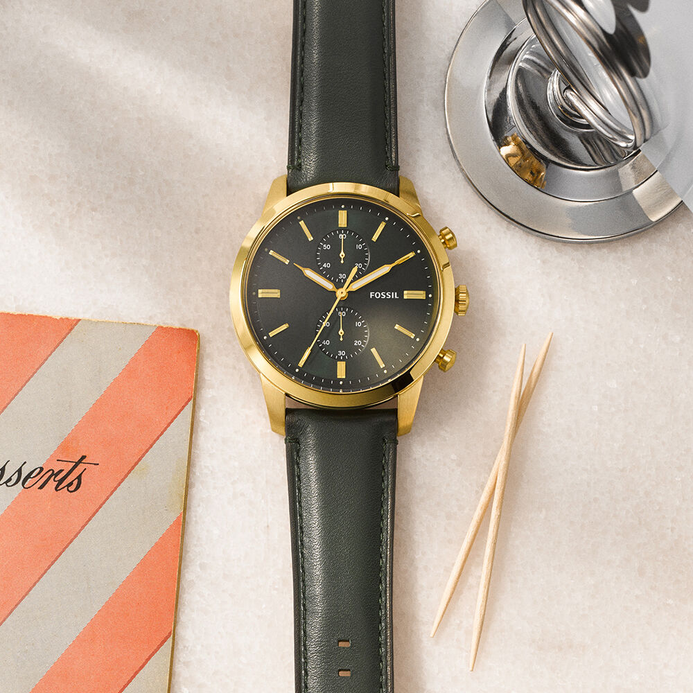 Montres Fossil FS5599 Acier Boucle Ardillon Jaune Ronde - HIMHJQV0010 •  Histoire d'Or