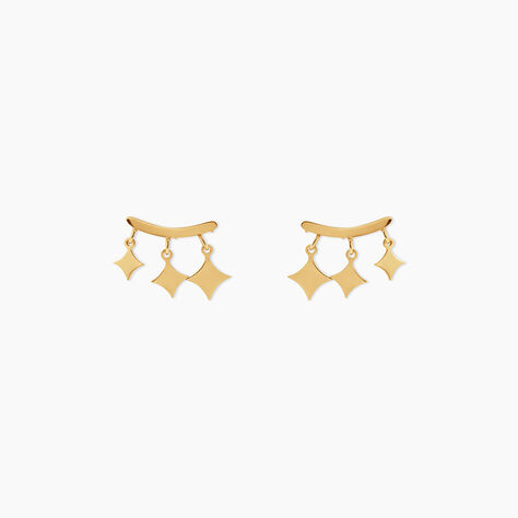 Boucles D'Oreilles Puces Pluto Argent Dor&eacute; A L'Or 750/1000 - Boucles d'oreilles fantaisie Femme | Histoire d&rsquo;Or
