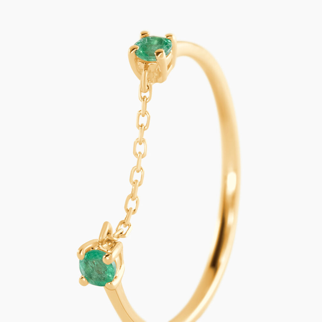 Bague Esmerald Rendez-vous Or Jaune Emeraude - Bagues avec pierre Femme | Histoire d&rsquo;Or