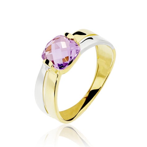 Bague Suzana Or Bicolore Amethyste - Bagues solitaires Femme | Histoire d&rsquo;Or