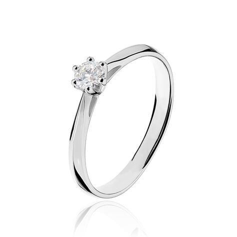 Bague Solitaire Veronika Or Blanc Diamant - Bagues solitaires Femme | Histoire d&rsquo;Or