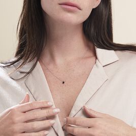 Collier Lylwenn Argent Blanc Oxyde De Zirconium Noir - Colliers fantaisie Femme | Histoire d’Or