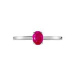 Bague Lily Or Blanc Rubis - Bagues solitaires Femme | Histoire d&rsquo;Or