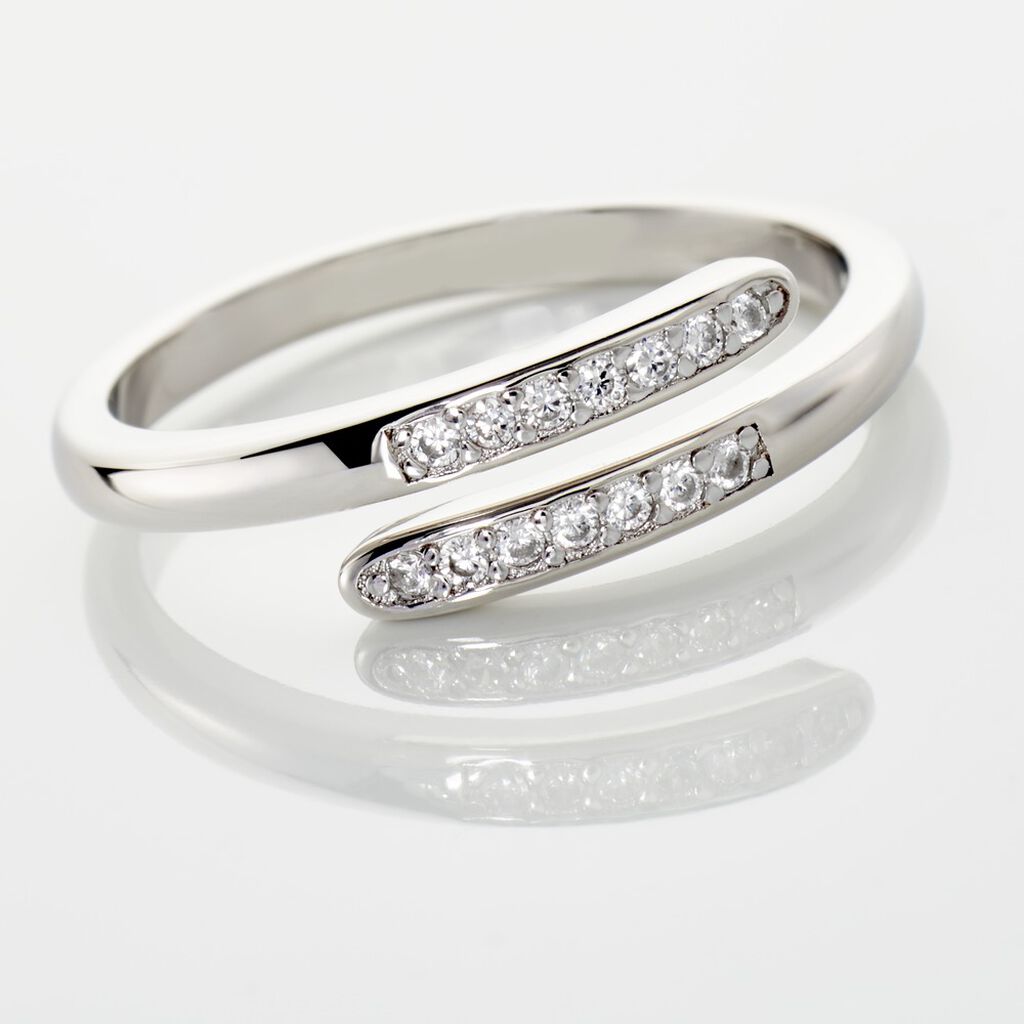 Bague Ajustable Mendel Argent Blanc Oxyde De Zirconium - Bagues avec pierre Femme | Histoire d’Or