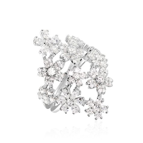 Bague Midnight Flower Argent Blanc Oxyde De Zirconium - Bagues avec pierre Femme | Histoire d’Or