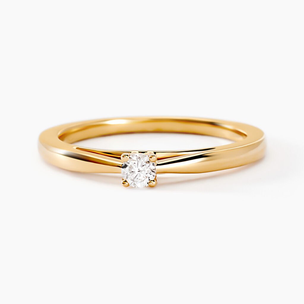 Bague Soltaire Iris Or Jaune Diamant - Bagues solitaires Femme | Histoire d&rsquo;Or