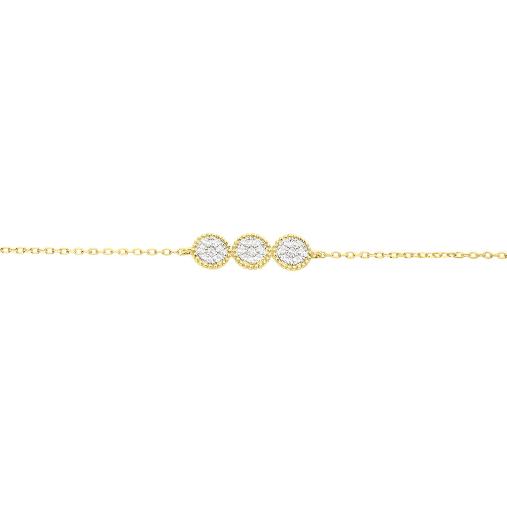 Bracelet Or Jaune Caleb Oxydes De Zirconium - Bracelets Femme | Histoire d&rsquo;Or