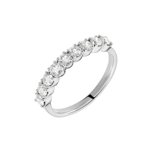 Demi Alliance Eloise Platine Blanc Diamant - Bijoux Femme | Histoire d&rsquo;Or
