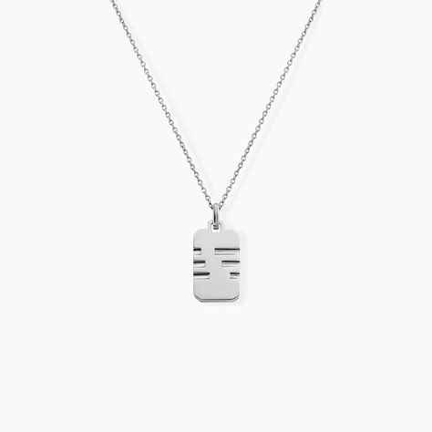 Collier Geoffroi Argent Blanc - Bijoux sans pierre Homme | Histoire d&rsquo;Or