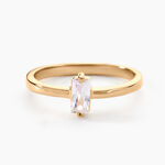 Bague Nila Plaqu&eacute; Or Jaune Oxyde De Zirconium - Bagues solitaires Femme | Histoire d&rsquo;Or