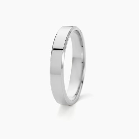 Alliance Hild Ruban Biseaute Palladium Blanc - Alliances Homme | Histoire d’Or