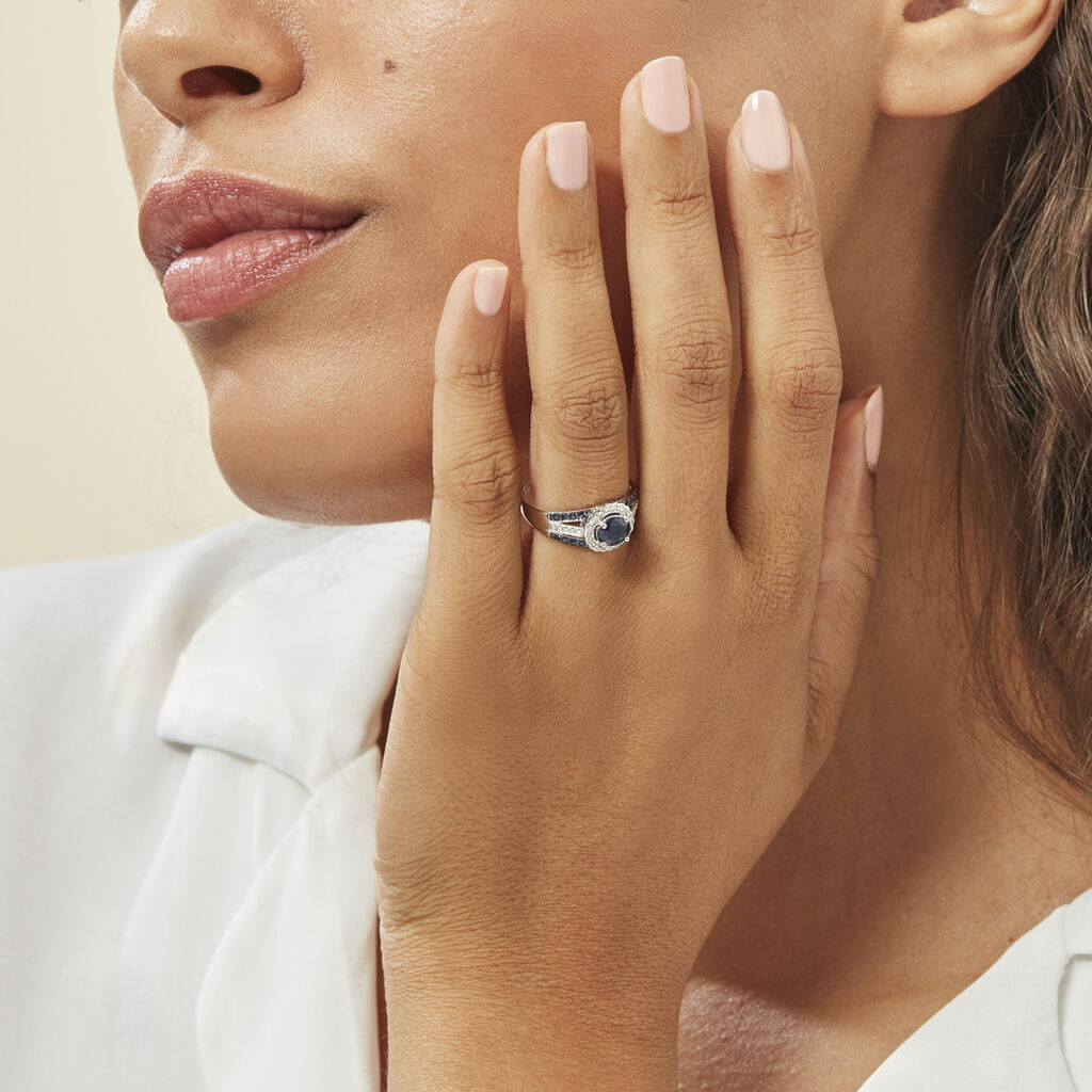 Bague Taliya Or Blanc Saphir Diamant - Bagues solitaires Femme | Histoire d’Or
