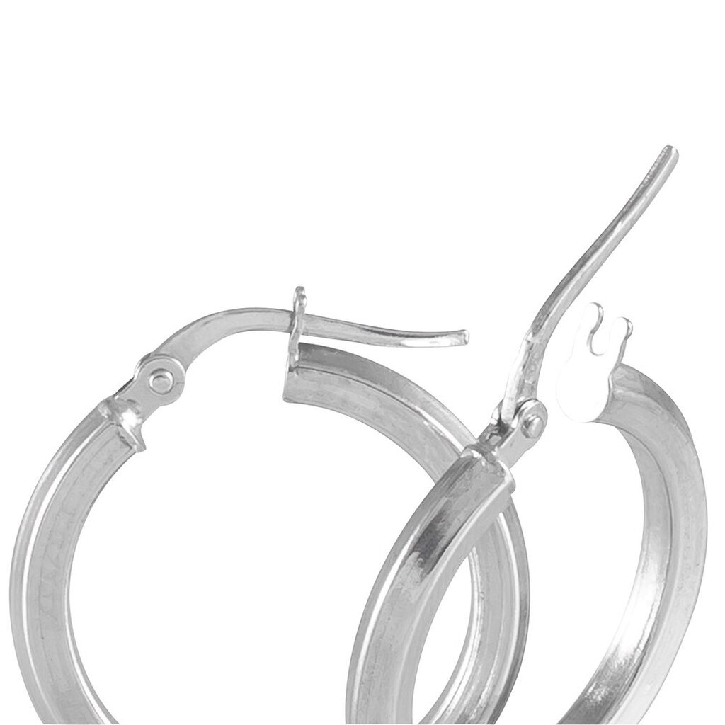 Créoles Ilana Or Blanc - Boucles d'oreilles créoles Femme | Histoire d’Or