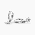 Cr&eacute;oles Ninette Argent Blanc Oxyde De Zirconium - Boucles d'oreilles cr&eacute;oles Femme | Histoire d&rsquo;Or