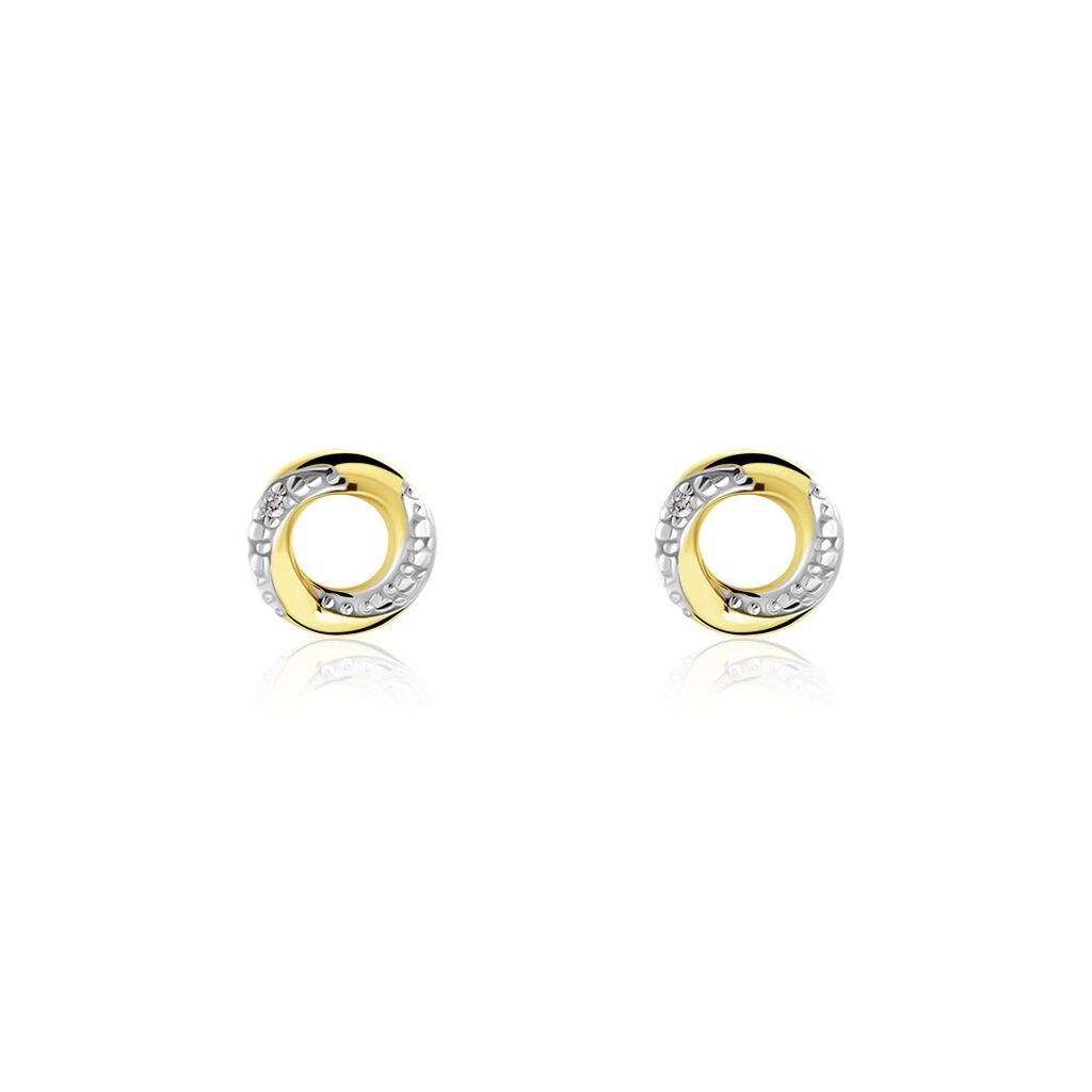 Boucles D'oreilles Puces Or Jaune Pamila Diamants - Clous d'oreilles Femme | Histoire d&rsquo;Or
