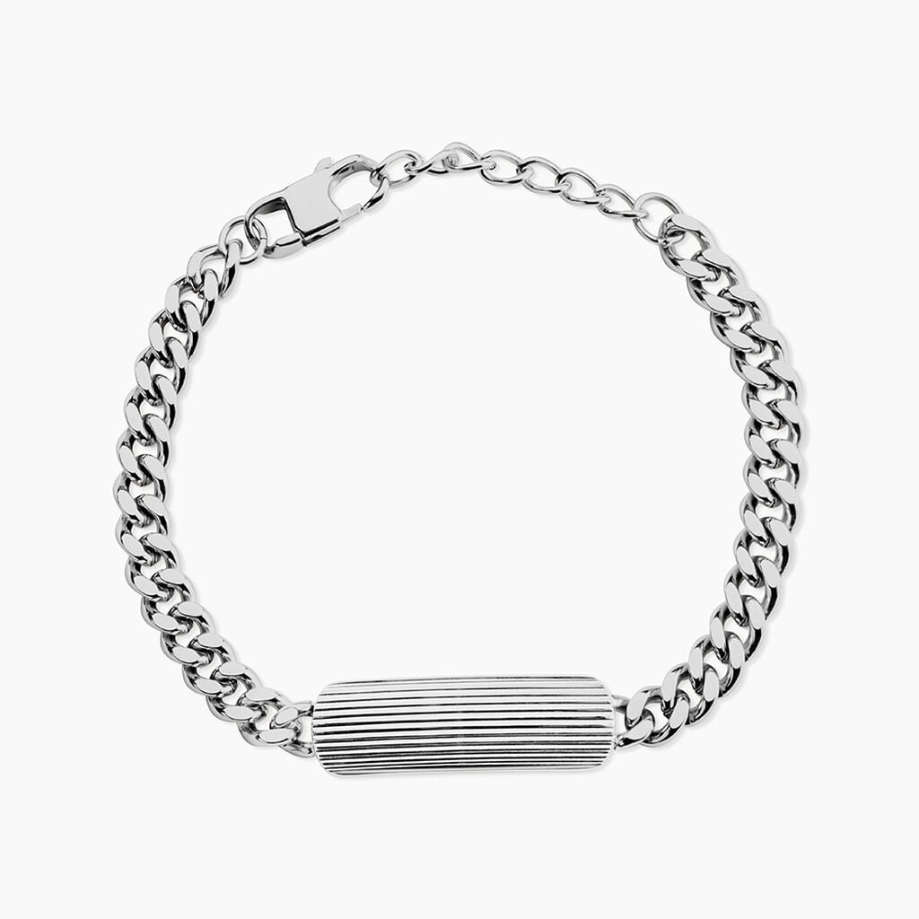 Bracelet Stig Acier Blanc - Bijoux sans pierre Homme | Histoire d&rsquo;Or
