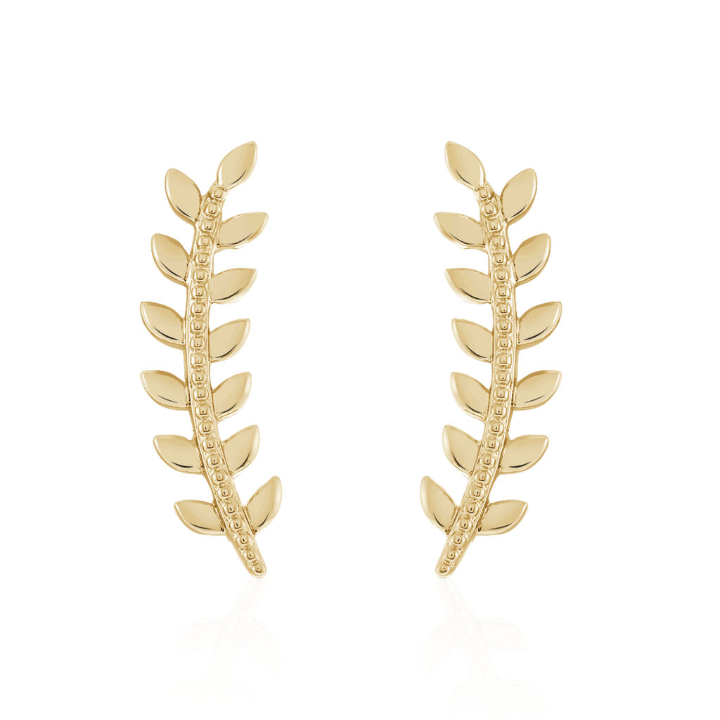 Boucles D'oreilles Grimpantes Folia Plaqu&eacute; Or Jaune - Boucles d'oreilles fantaisie Femme | Histoire d&rsquo;Or