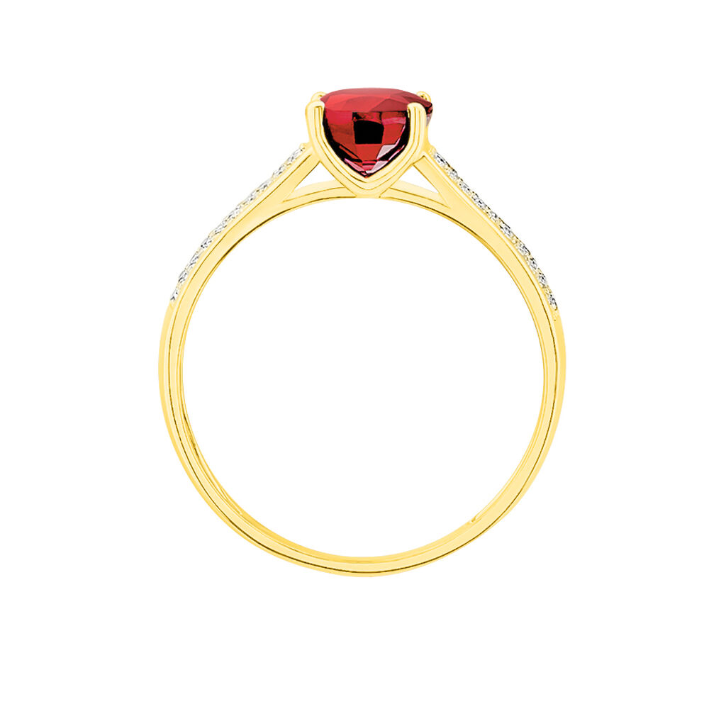 Bague Crista Or Jaune Rubis Et Diamant - Bagues solitaires Femme | Histoire d’Or
