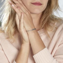 Bracelet Identité Caroline Maille Grain De Cafe Argent Blanc - Gourmettes Femme | Histoire d’Or