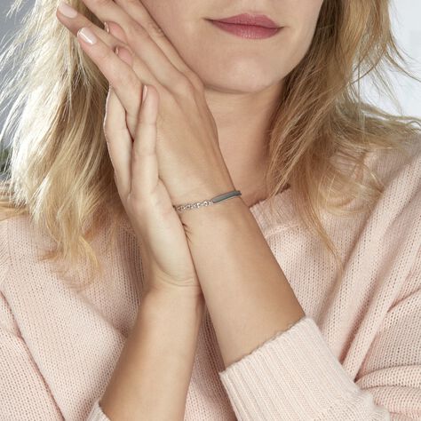 Bracelet Identité Caroline Maille Grain De Cafe Argent Blanc - Gourmettes Femme | Histoire d’Or
