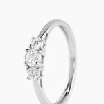 Bague Neely Platine Blanc Diamant Synth&eacute;tique - Bagues solitaires Femme | Histoire d&rsquo;Or