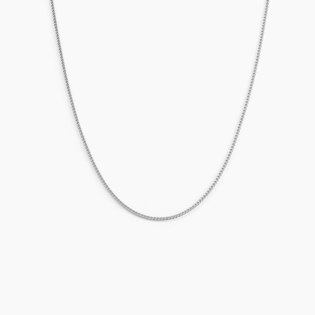 Cha&icirc;ne Imad Maille Gourmette Or Blanc - Chaines Famille | Histoire d&rsquo;Or