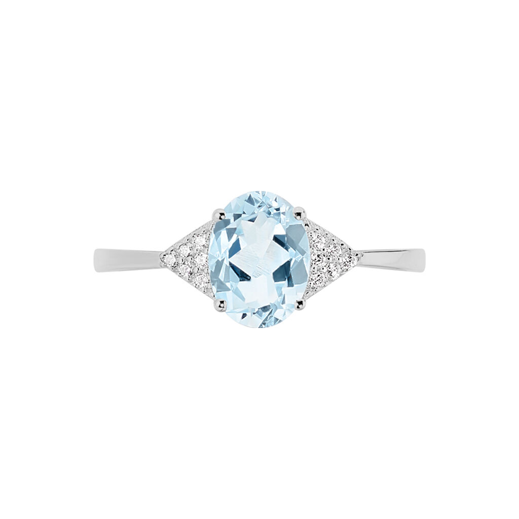Bague Andreani Or Blanc Topaze Et Oxyde De Zirconium - Bagues solitaires Femme | Histoire d’Or