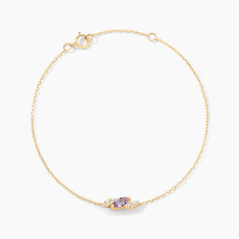 Bracelet Jardin Secret Or Jaune Am&eacute;thyste Oxyde De Zirconium - Bracelets Femme | Histoire d&rsquo;Or