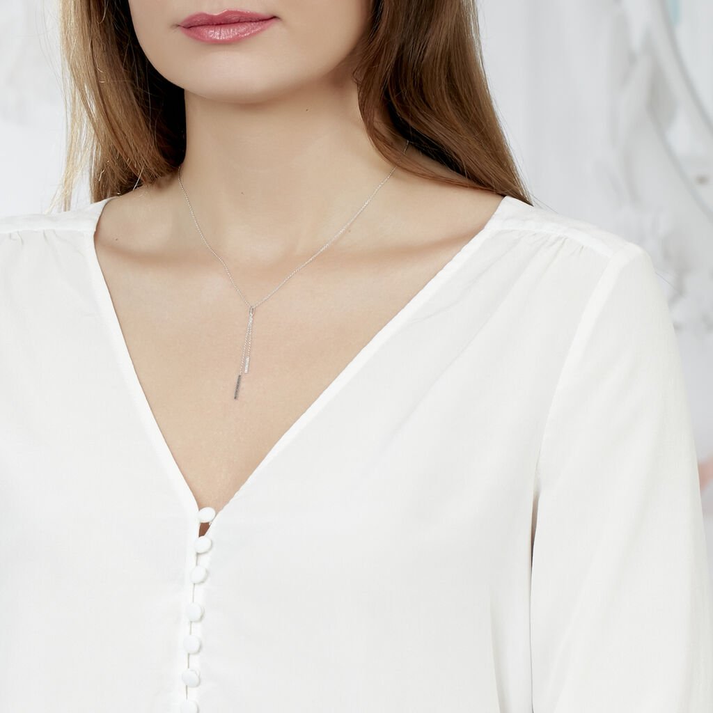 Collier Ainhoaa Or Blanc Diamant - Colliers Femme | Histoire d’Or