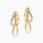 Cr&eacute;oles Luna Or Jaune Strass - Boucles d'oreilles cr&eacute;oles Femme | Histoire d&rsquo;Or
