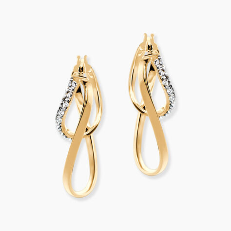Cr&eacute;oles Luna Or Jaune Strass - Boucles d'oreilles cr&eacute;oles Femme | Histoire d&rsquo;Or