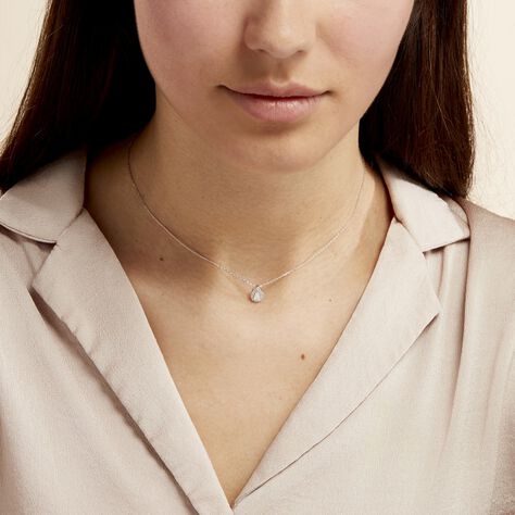 Collier Hildana Or Blanc Oxyde De Zirconium - Colliers Femme | Histoire d’Or
