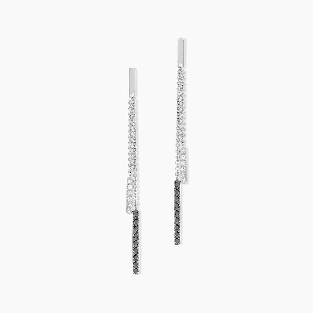 Boucles D'oreilles Pendantes Ainhoaa Or Blanc Diamant - Boucles d'oreilles pendantes Femme | Histoire d’Or