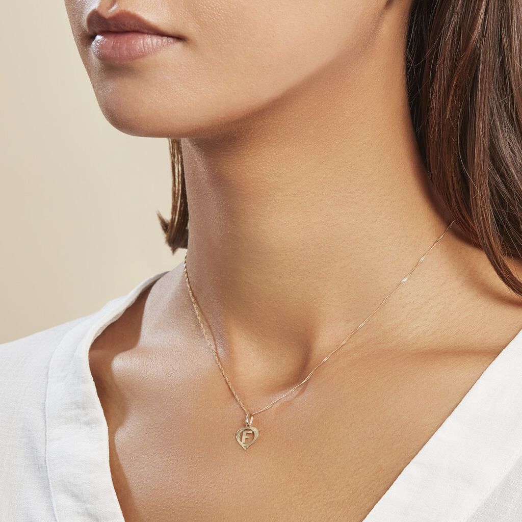 Pendentif Eudocie Coeur Lettre Or Jaune - Pendentifs Famille | Histoire d’Or