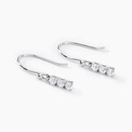 Boucles D'oreilles Pendantes Lauren Argent Blanc Oxyde De Zirconium - Boucles d'oreilles fantaisie Femme | Histoire d&rsquo;Or
