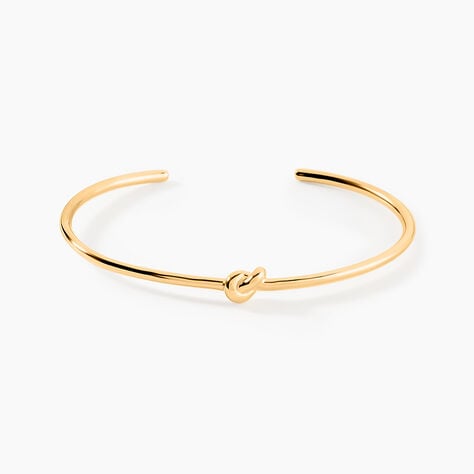 Bracelet Jonc Bretzel Plaqu&eacute; Or Jaune - Bracelets joncs Femme | Histoire d&rsquo;Or