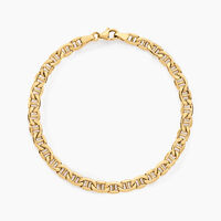 Bracelet Capucin Or Jaune Maille Marine Plate