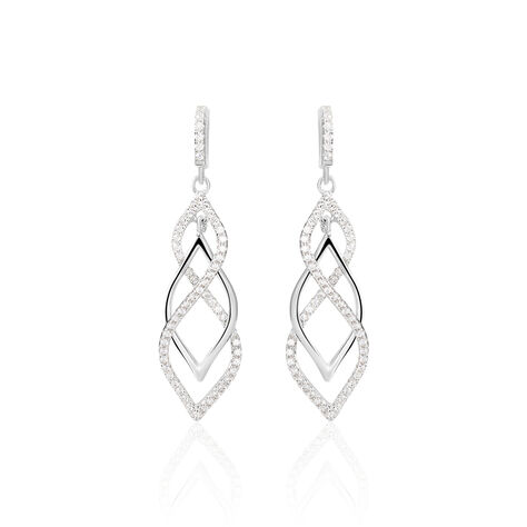 Boucles d'oreilles pendantes Argent Oxyde de zirconium • Histoire d'Or