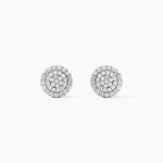 Boucles D'oreilles Puces Classic Or Blanc Oxyde De Zirconium - Clous d'oreilles Femme | Histoire d&rsquo;Or