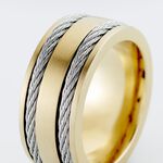 Bague Andro Acier Bicolore - Bagues fantaisie Homme | Histoire d&rsquo;Or