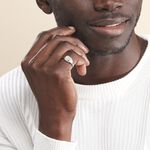 Chevali&egrave;re Kaden Argent Blanc Oxyde De Zirconium Noir - Bagues solitaires Homme | Histoire d&rsquo;Or