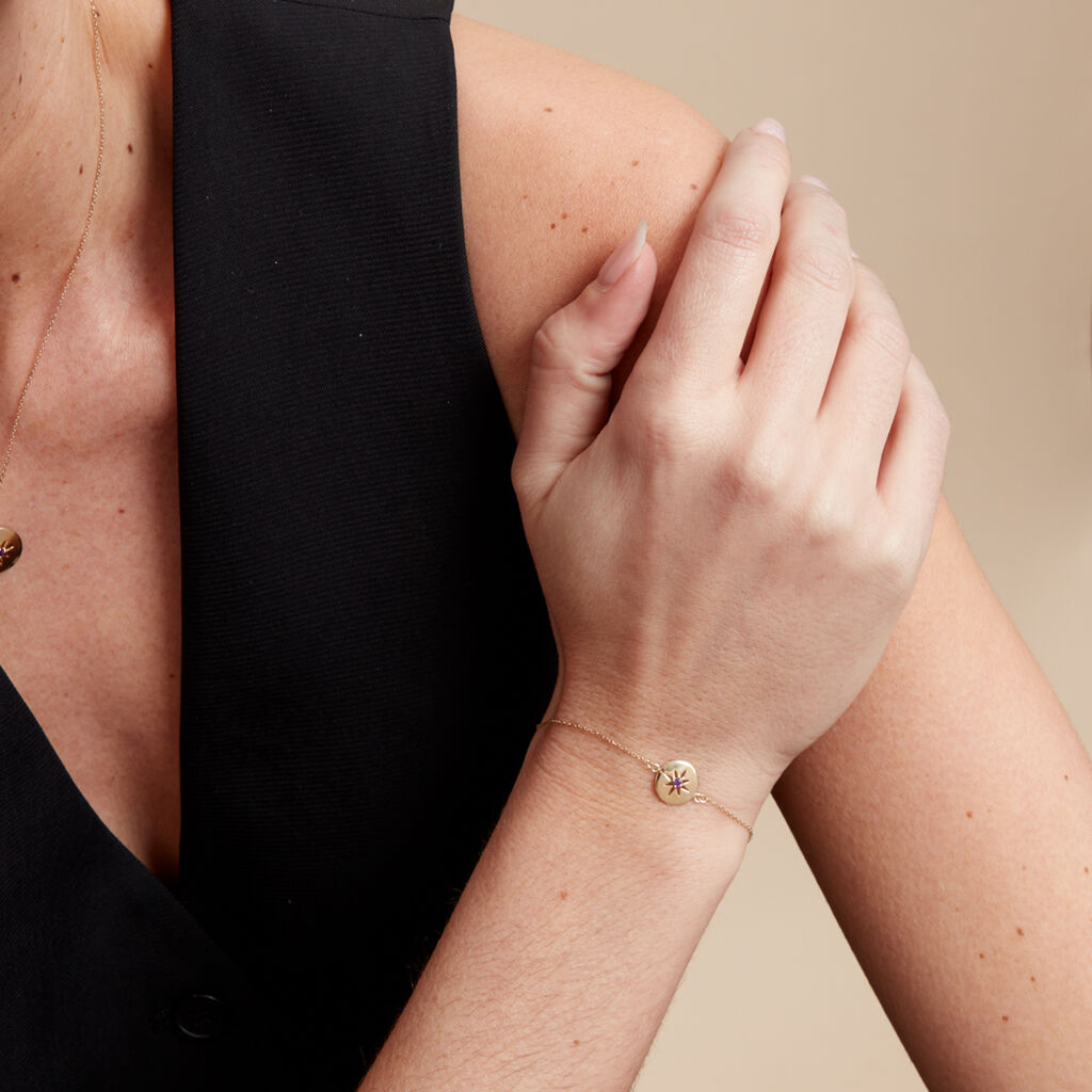 Bracelet Or Jaune Evening Star Amethyste - Bracelets Femme | Histoire d’Or