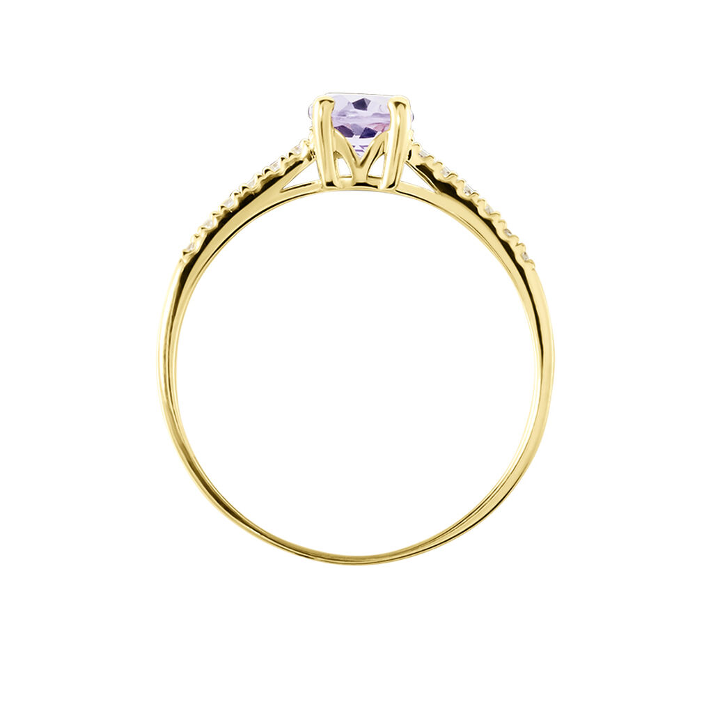 Bague Or Jaune Manon Am&eacute;thyste - Bagues solitaires Femme | Histoire d&rsquo;Or
