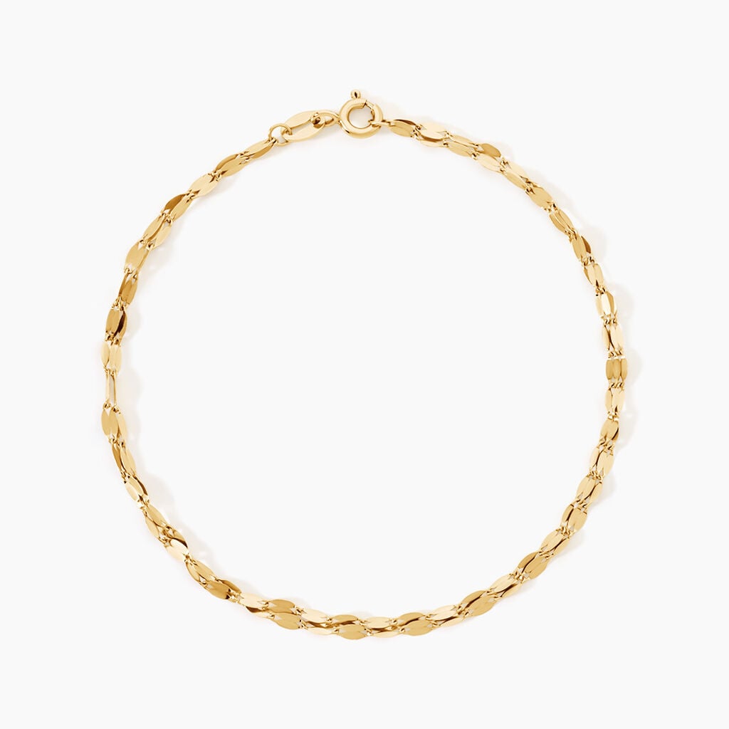 Bracelet Camelie Argent Dor&eacute; A L'Or 750/1000 - Bijoux sans pierre Femme | Histoire d&rsquo;Or