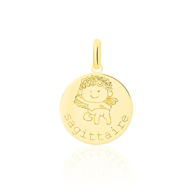 Pendentif En Or 750/1000 (18 Carats) - Motif Enfant Et Fleur, 1,60 Grammes, Occasion Avec Poinçon