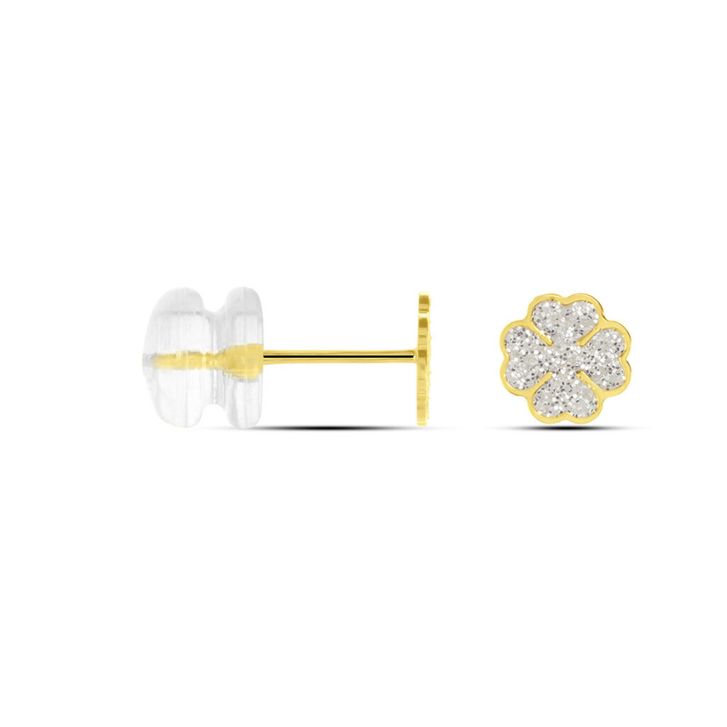 Boucles D'oreilles Puces Or Jaune Gontranie - Clous d'oreilles Femme | Histoire d’Or